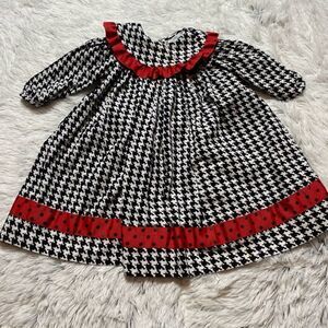 Chabre Collared Houndstooth Classic Dress 